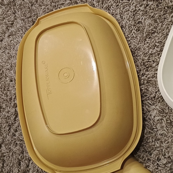 Vintage Tupperware Oval 3 Piece Microwave Steamer 1273-1 1275-2 1274-6 Gold - Picture 5 of 8